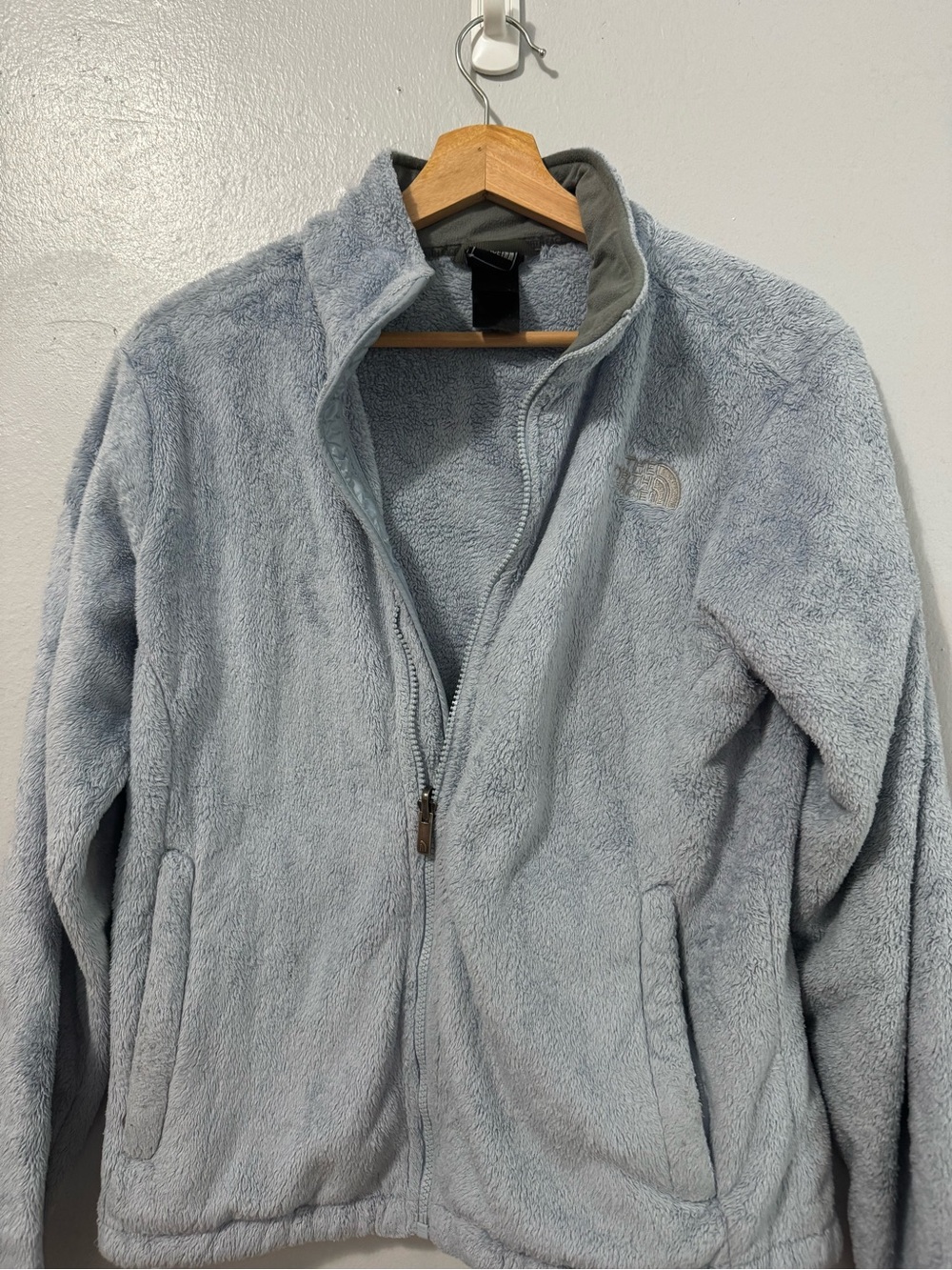 The North Face Light Gray Sherpa Fleece Jacket